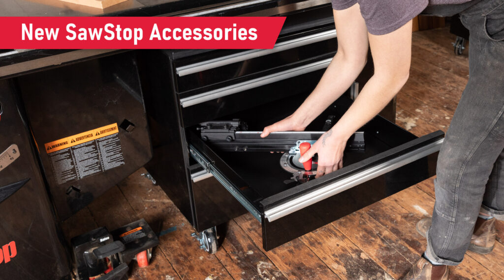 SawStop Launches New Premium Miter Gauges and Under Table Cabinets